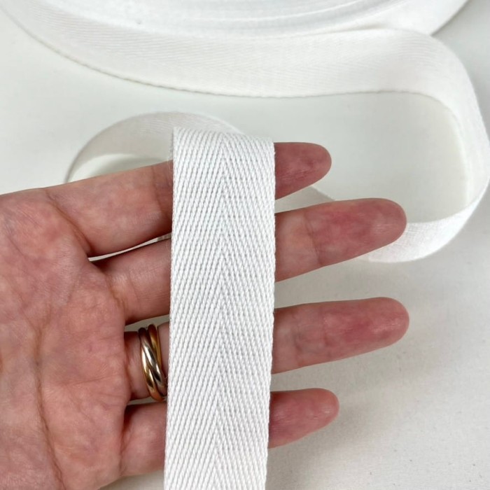 Tresse coton blanc 25mm Tresse coton blanc 25mm