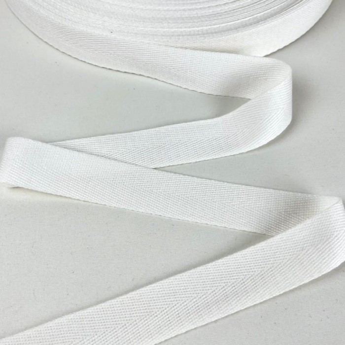 Tresse coton blanc 25mm Tresse coton blanc 25mm