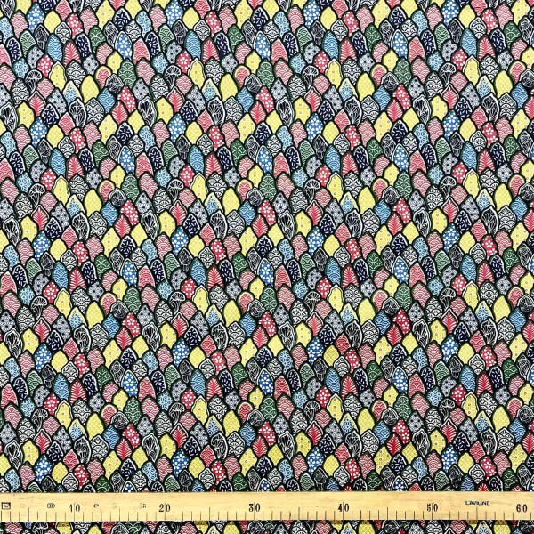 Tissu coton enduit muticolore imprimé sashiko japonais Tissu coton enduit muticolore imprimé sashiko japonais