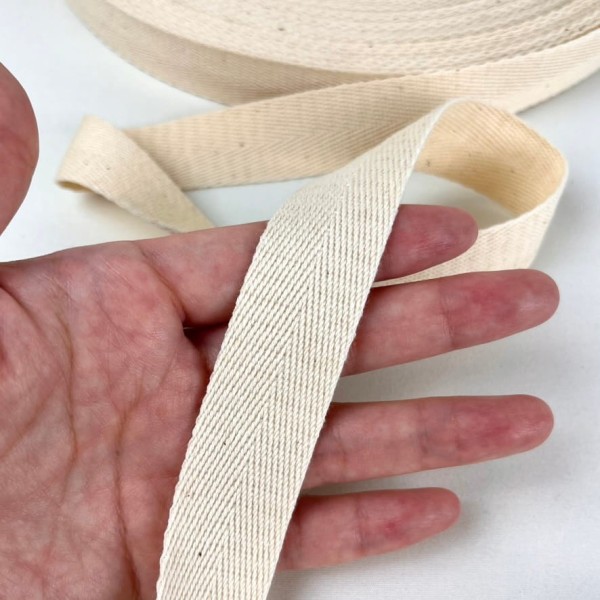Tresse coton écru 25mm Tresse coton écru 25mm