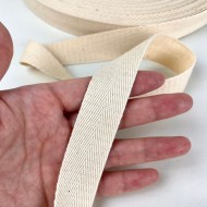Tresse coton écru 25mm Tresse coton écru 25mm