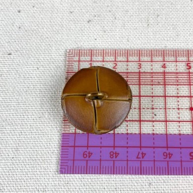 Bouton en cuir nœud marron 27mm Bouton en cuir nœud marron 27mm