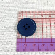 Bouton en cuir bleu marine 4 trous 23mm