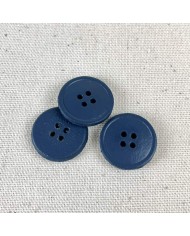 Bouton en cuir bleu marine 4 trous 23mm