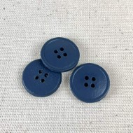 Bouton en cuir bleu marine 4 trous 23mm