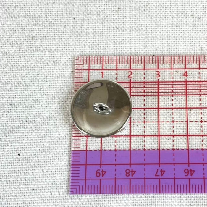 Bouton plastique ancre marine argenté M 20mm