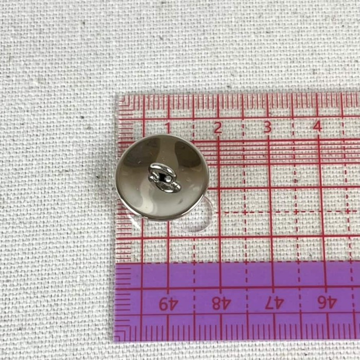 Bouton plastique ancre marine argenté S 18mm