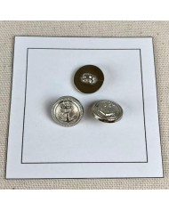 Bouton plastique ancre marine argenté 15mm Bouton plastique ancre marine argenté 15mm