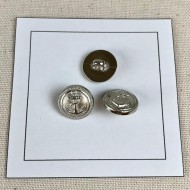 Bouton plastique ancre marine argenté 15mm