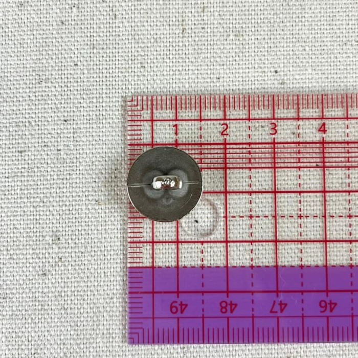 Bouton plastique ancre marine argenté 15mm