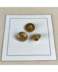 Bouton plastique ancre marine doré 15mm