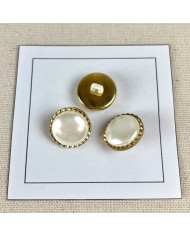 Bouton plastique perle doré 18mm