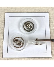 Bouton plastique nœud marin argenté 25mm