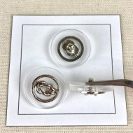 Bouton plastique nœud marin argenté 25mm Bouton plastique nœud marin argenté 25mm