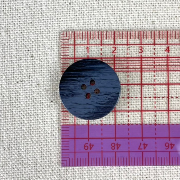 Bouton plastique effet bois bleu 22mm