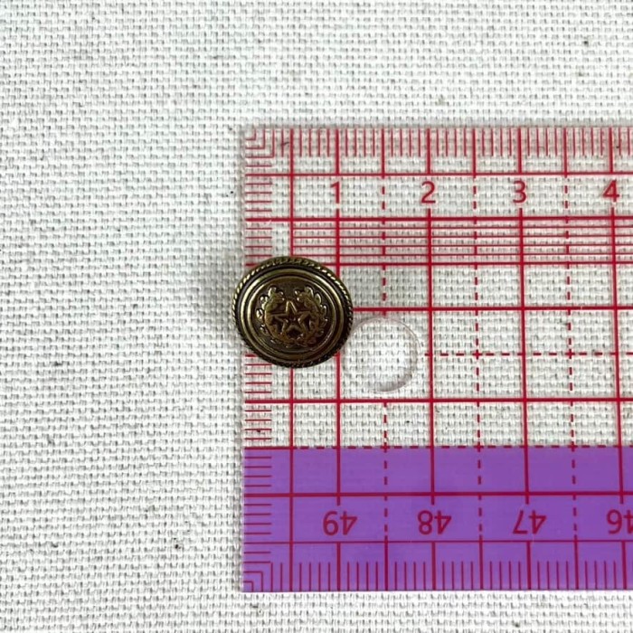 Bouton métal étoile laurier bronze S 12mm Bouton métal étoile laurier bronze S 12mm