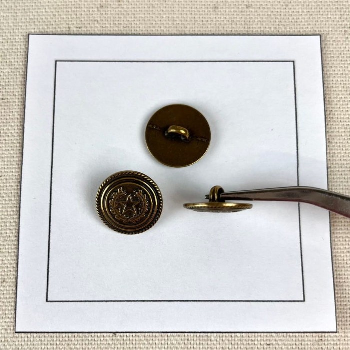 Bouton métal étoile laurier bronze M 15mm Bouton métal étoile laurier bronze M 15mm