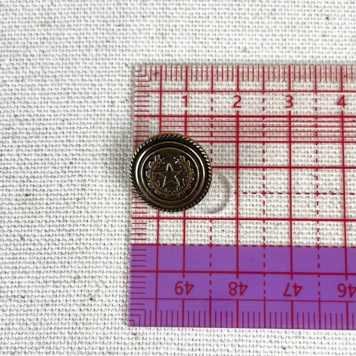 Bouton métal étoile laurier bronze M 15mm Bouton métal étoile laurier bronze M 15mm