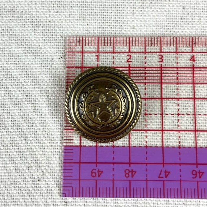 Bouton métal étoile laurier bronze L 23mm Bouton métal étoile laurier bronze L 23mm