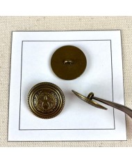 Bouton métal étoile laurier bronze L 23mm Bouton métal étoile laurier bronze L 23mm