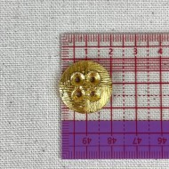Bouton métal lourd rayé doré S 20mm Bouton métal lourd rayé doré S 20mm