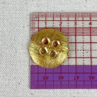 Bouton métal lourd rayé doré M 25mm Bouton métal lourd rayé doré M 25mm