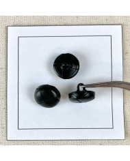 Bouton en cuir nœud noir 15mm