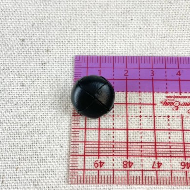 Bouton en cuir nœud noir 15mm