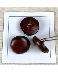 Bouton en cuir nœud marron foncé 26mm