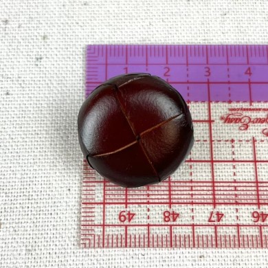 Bouton en cuir nœud marron foncé 26mm