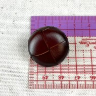 Bouton en cuir nœud marron foncé 26mm
