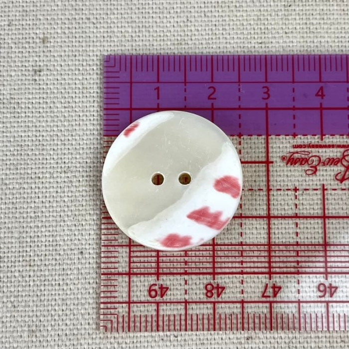 Bouton nacre plat crème 25mm