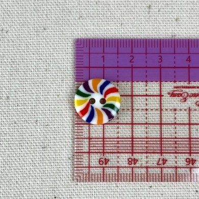 Bouton plastique rond arc-en-ciel S 16mm Bouton plastique rond arc-en-ciel S 16mm