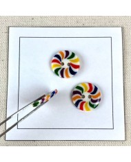 Bouton plastique rond arc-en-ciel M 17mm