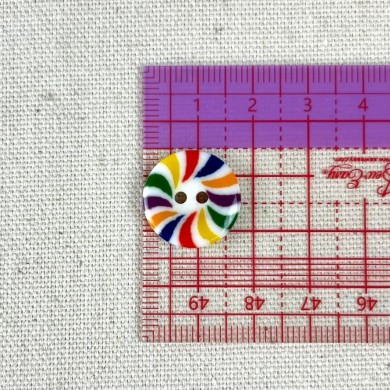 Bouton plastique rond arc-en-ciel M 17mm