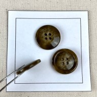 Bouton plastique marbré marron foncé 22mm