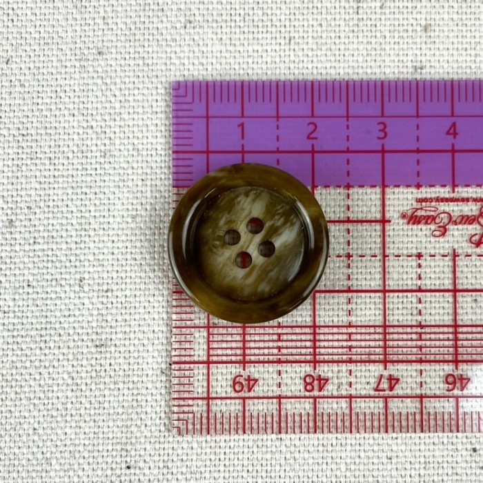 Bouton plastique marbré marron foncé 22mm