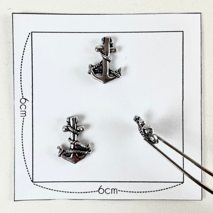 Charm ancre marine corde argenté