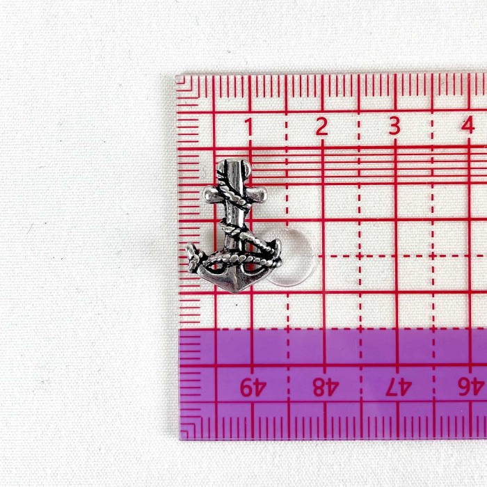 Charm ancre marine corde argenté