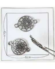 Charm rond attrape-rêve argenté