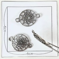 Charm rond attrape-rêve argenté