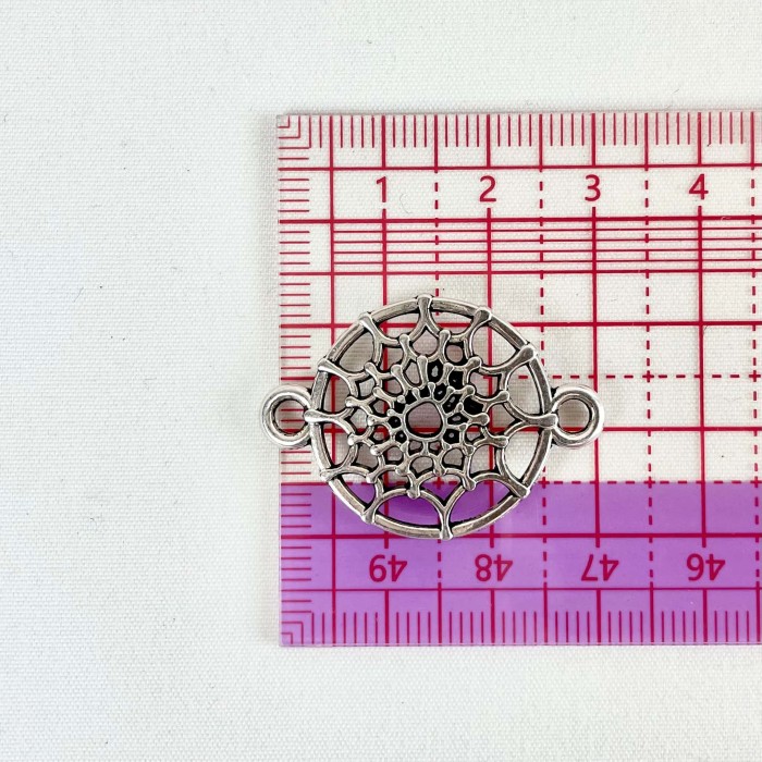 Charm rond attrape-rêve argenté