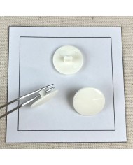 Bouton plastique uni blanc 19mm