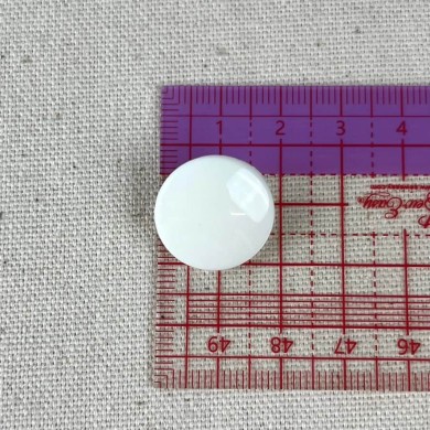 Bouton plastique uni blanc 19mm