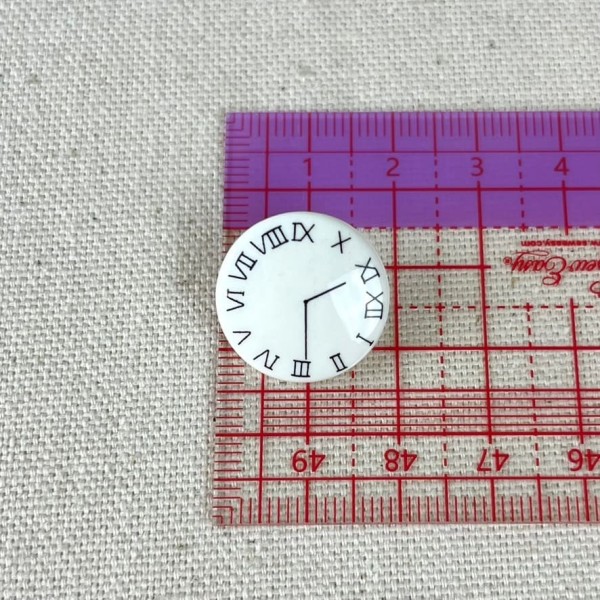 Bouton plastique horloge blanc 19mm Bouton plastique horloge blanc 19mm