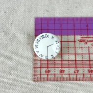 Bouton plastique horloge blanc 19mm