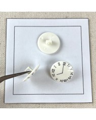 Bouton plastique horloge blanc 19mm