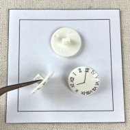 Bouton plastique horloge blanc 19mm