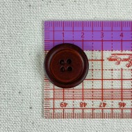 Bouton en cuir uni marron foncé L 23mm