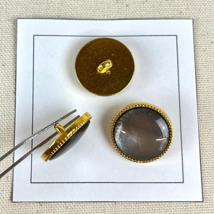 Bouton plastique bijou gris 23mm Bouton plastique bijou gris 23mm